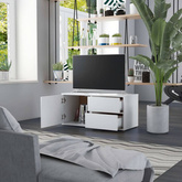 vidaXL Szafka pod TV, biała, 80x34x36 cm, materiał drewnopochodny