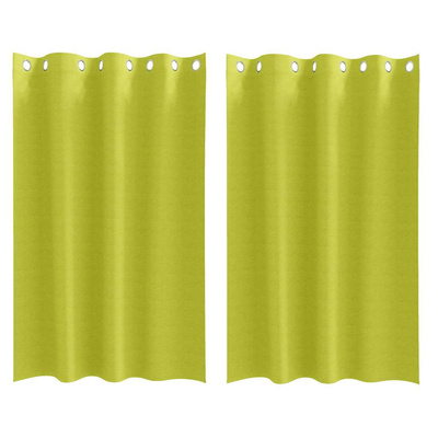 Firany blackout z kółkami 2 pcs Zielony 175 x 140 cm Poliester