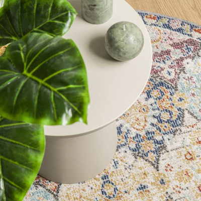 vidaXL Dywan ARBIZU do pomieszczeń i na zewnątrz, vintage, Ø 200 cm