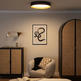 Plafon LED 31W Okrągły Czarno Złoty 50cm 3 Barwy Świecenia CCT Abruzzo Roma