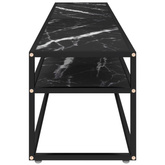 vidaXL Szafka pod TV, czarny marmur, 180x40x40,5 cm, szkło hartowane