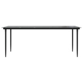 9-częściowy zestaw mebli ogrodowych, czarny, rattan PVC