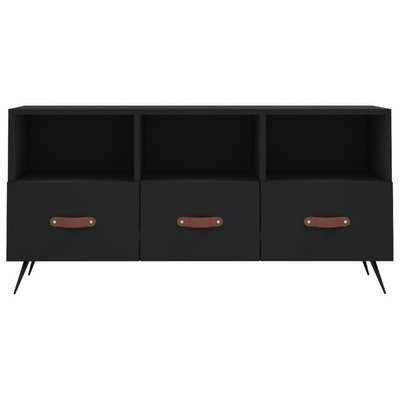 vidaXL Szafka pod TV, czarna, 102x36x50 cm, materiał drewnopochodny wariant 4