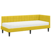 Rama Łóżka Narożnego z Materacem 2 szt. Żółty 80 x 200 cm
