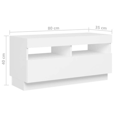 vidaXL Szafka pod TV z oświetleniem LED, biała, 260x35x40 cm