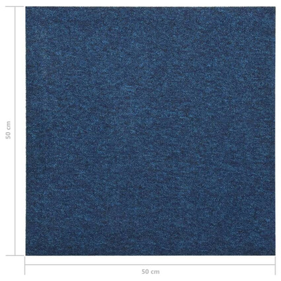 vidaXL Podłogowe płytki dywanowe, 20 szt., 5 m?, 50x50 cm, niebieskie