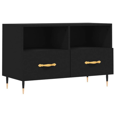 vidaXL Szafka pod TV, czarna, 80x36x50 cm, materiał drewnopochodny wariant 5