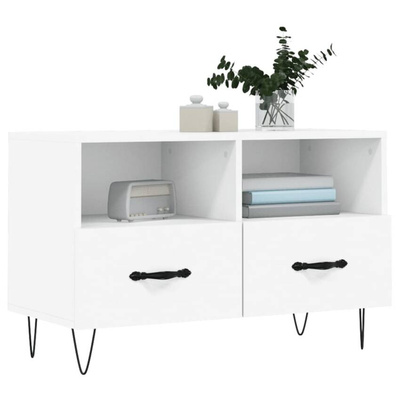 vidaXL Szafka pod TV, biała, 80x36x50 cm, materiał drewnopochodny wariant 5