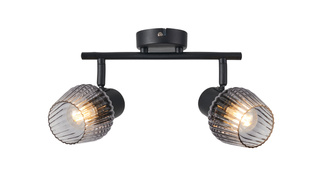 Lampa sufitowa Mitura listwa ze szklanymi kloszami 2-punktowa do salonu