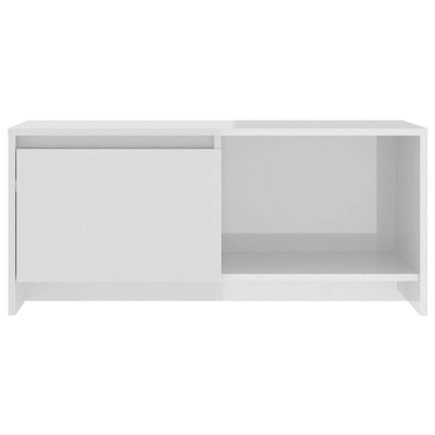 vidaXL Szafka pod TV, wysoki połysk, biała, 90x35x40 cm