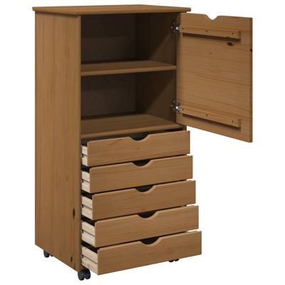Rolkowa szafka 53 x 39 x 103 cm Lite drewno sosnowe