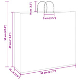 Torby papierowe 250 szt. z uchwytami żółte 54x15x49 cm