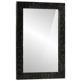 vidaXL Lustro łazienkowe, czarne, 50x70x2,5 cm, drewno mango i szkło