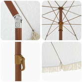 Parasol plażowy Szary i biały 205 x 205 x 210 cm