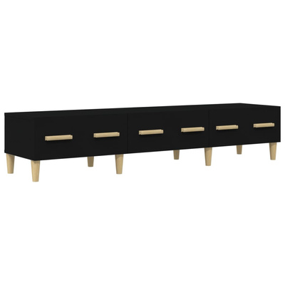 vidaXL Szafka pod TV, czarna, 150x34,5x30 cm, materiał drewnopochodny