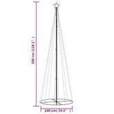 vidaXL Choinka stożkowa, 310 ciepłych białych LED, 100x300 cm