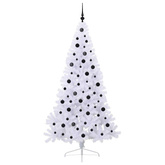 Sztuczna choinka z 300 diodami LED Biały 210 cm PVC i stal