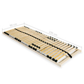 Stelaż do łóżka z 28 listwami, 7 stref, 90 x 200 cm