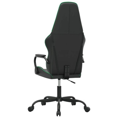 vidaXL Masujący fotel gamingowy, zielono-czarny, sztuczna skóra