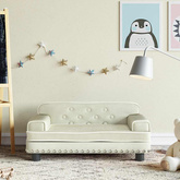 vidaXL Sofa dla dzieci, kremowa, 70x45x30 cm, aksamit