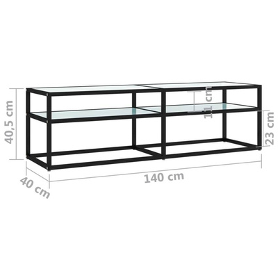 vidaXL Szafka pod TV, biały marmur, 140x40x40,5 cm, szkło hartowane