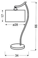 Lampka nocna Draga klasyczna z abażurem kremowa chromowana metalowa