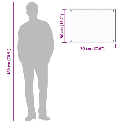 Panel ochronny do kuchni, przezroczysty, 70x50 cm, szkło