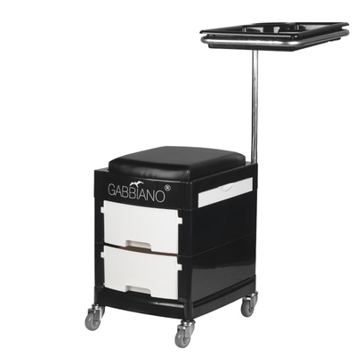 Pomocnik - taboret do pedicure 16 plus czarny/biały 125885