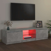 Szafka pod TV z LED, szarość betonu, 140x40x36 cm