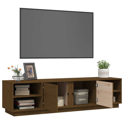vidaXL Szafka pod TV, miodowy brąz, 156x40x40 cm, lite drewno sosnowe