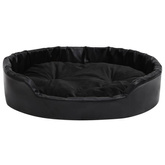 vidaXL Legowisko dla psa, czarne, 90x79x20 cm, plusz i ekoskóra