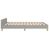 vidaXL Rama łóżka z zagłówkiem, jasnoszara, 140x190 cm, obity tkaniną model standard