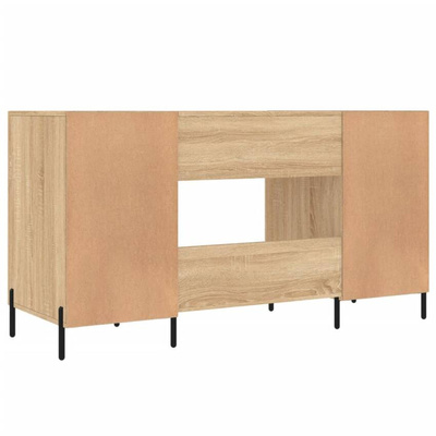 vidaXL Biurko, dąb sonoma, 140x50x75 cm, materiał drewnopochodny wariant 9