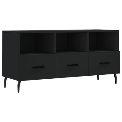 vidaXL Szafka pod TV, czarna, 102x36x50 cm, materiał drewnopochodny wariant 8