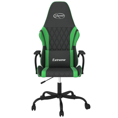 vidaXL Fotel gamingowy, czarno-zielony, sztuczna skóra