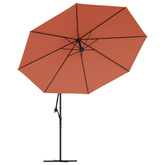 Parasol wiszący z aluminiowym słupkiem, 350 cm, terakotowy