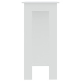 Stolik barowy z półkami, biały, 102x50x103,5 cm