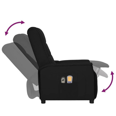 vidaXL Elektryczny fotel masujący, czarny, sztuczna skóra