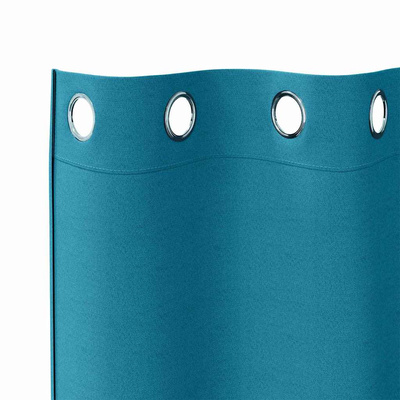 Firany blackout z kółkami 2 pcs Turkusowy 260 x 140 cm