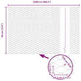 Ogrodzenie heksagonalne 0,4 x 25 m Stal galwanizowana srebrny