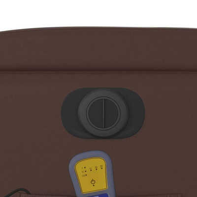 vidaXL Rozkładany fotel masujący, elektryczny, brązowy, sztuczna skóra