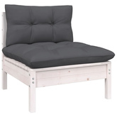9-cz. zestaw wypoczynkowy do ogrodu, z poduszkami, biały