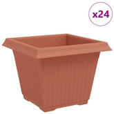 Kwadratowa doniczka na kwiaty 24 pcs Czerwony ceglasty