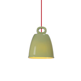 Lampa wisząca SEWILLA zielona - z ceramicznym kloszem - skandynawska lampa nad stół