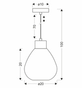 Lampa wisząca Monte z kloszem dymionym pojedyncza szklana do salonu