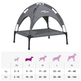 vidaXL Legowisko dla psa, z baldachimem, antracytowe, tkanina i stal