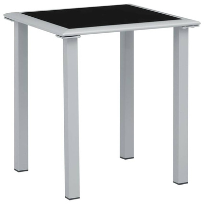 vidaXL Leżaki ze stolikiem, 2 szt., aluminium, kremowe