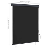 vidaXL Roleta zewnętrzna, 140x250 cm, antracytowa