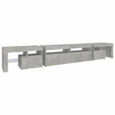 vidaXL Szafka pod TV z oświetleniem LED, szarość betonu, 260x36,5x40cm