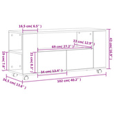 vidaXL Szafka pod TV, wysoki połysk, biała, 102x34,5x43 cm